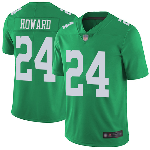 Men Philadelphia Eagles 24 Jordan Howard Limited Green Rush Vapor Untouchable NFL Jersey Football